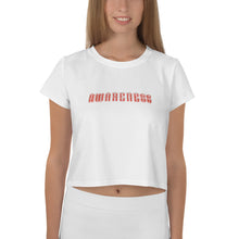Load image into Gallery viewer, Women's Awareness White & Red Crop Top