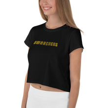 Load image into Gallery viewer, Women's Awareness Black &amp; Gold Crop Top
