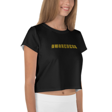 Load image into Gallery viewer, Women's Awareness Black &amp; Gold Crop Top
