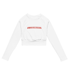 Load image into Gallery viewer, Women's Awareness White Long Sleeve Crop Top
