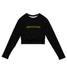 Load image into Gallery viewer, Women's Awareness Black &amp; Gold Long Sleeve Crop Top
